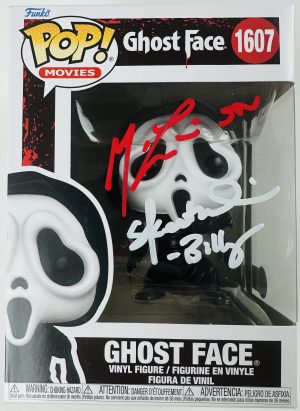 Billy Loomis autograph, Funko Pop fan collectible, Ghostface Funko Pop, horror memorabilia collectible, Matthew Lillard autograph, Matthew Lillard signed, officially licensed Ghostface, rare Scream autograph, Scream 1996 collectible, Scream signed memorabilia, signed Ghostface Funko, Skeet Ulrich autograph, Skeet Ulrich signed, slasher film collectible, Stu Macher autograph