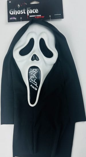 Ethan Embry autograph, Ethan Embry signed, Ghostface mask signed, horror display collectible, horror memorabilia collectible, horror movie autograph, horror movie collectible, Marco autograph, officially licensed Ghostface, rare Scream autograph, Scream 1996 collectible, Scream fan collectible, Scream signed memorabilia, signed Ghostface mask, slasher film collectible