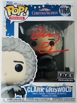 Chevy Chase, Clark Griswold, Christmas Vacation, National Lampoons Christmas Vacation, Christmas Funko Pop, Clark Griswold Funko, Signed Funko Pop, Chevy Chase Autograph, Holiday Movie Collectibles, Christmas Movie Memorabilia, Funko Pop 1160, BAS Certified, Beckett Authenticated, Comedy Movie Collectibles, Christmas Collectibles
