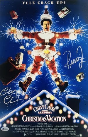 Chevy Chase Randy Quaid Signed 12x18 Christmas Vacation Photo Autograph BAS 608