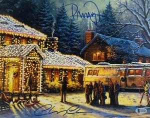 Chevy Chase Randy Quaid Signed 11x14 Christmas Vacation Photo Autograph BAS 565