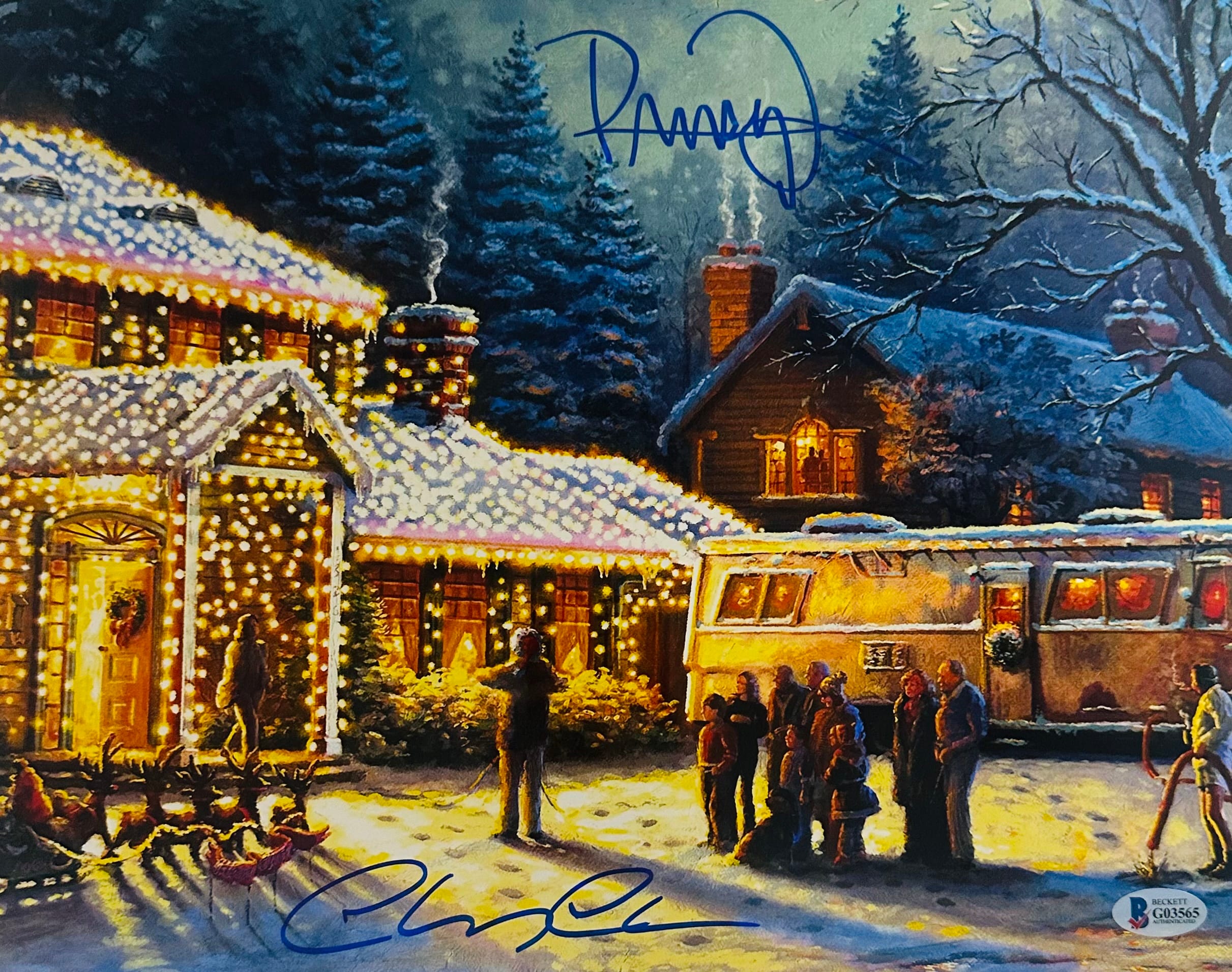 Chevy Chase Randy Quaid Signed 11x14 Christmas Vacation Photo Autograph BAS 565