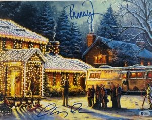 Chevy Chase Randy Quaid Signed 11x14 Christmas Vacation Photo Autograph BAS 571