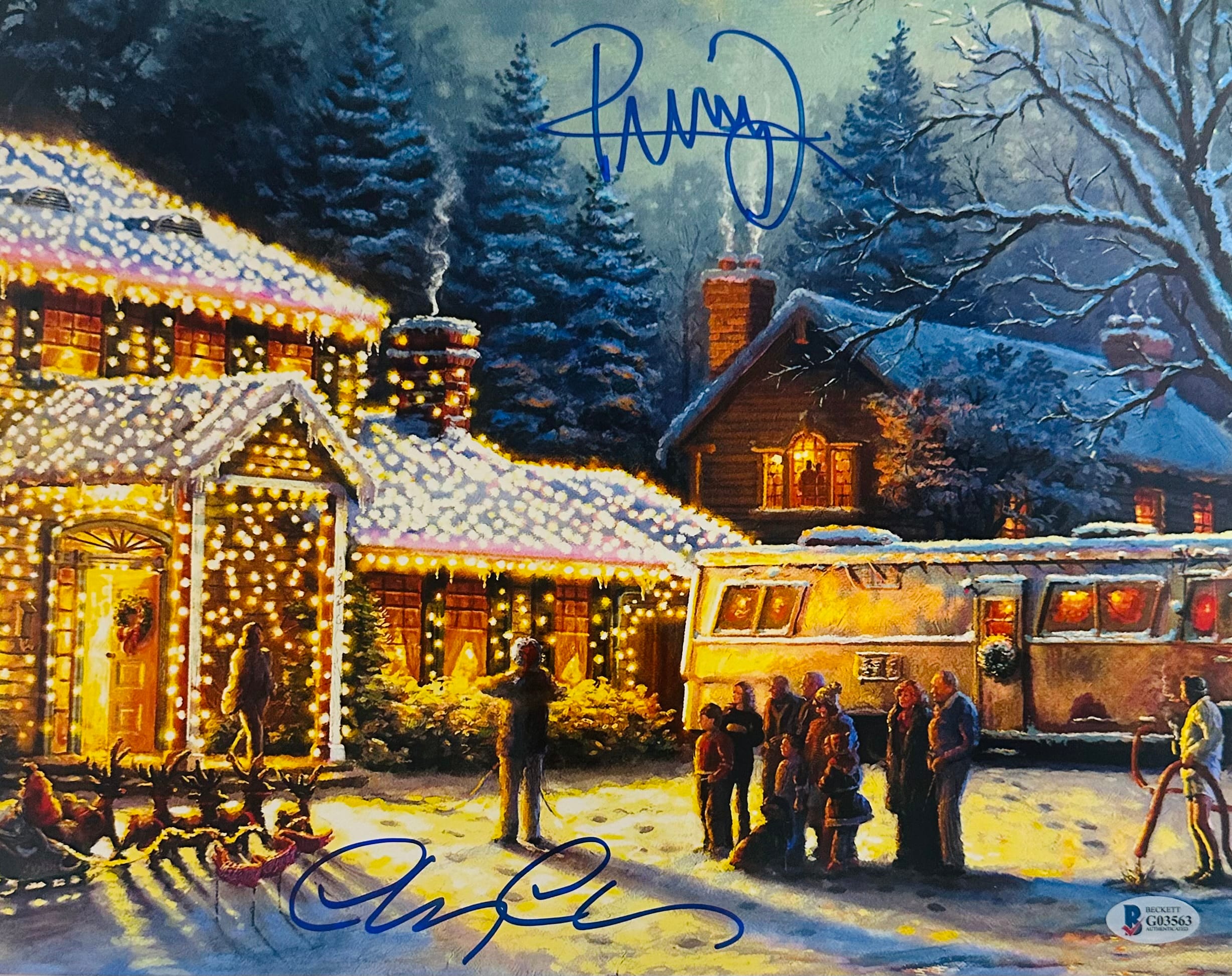 Chevy Chase Randy Quaid Signed 11x14 Christmas Vacation Photo Autograph BAS 563