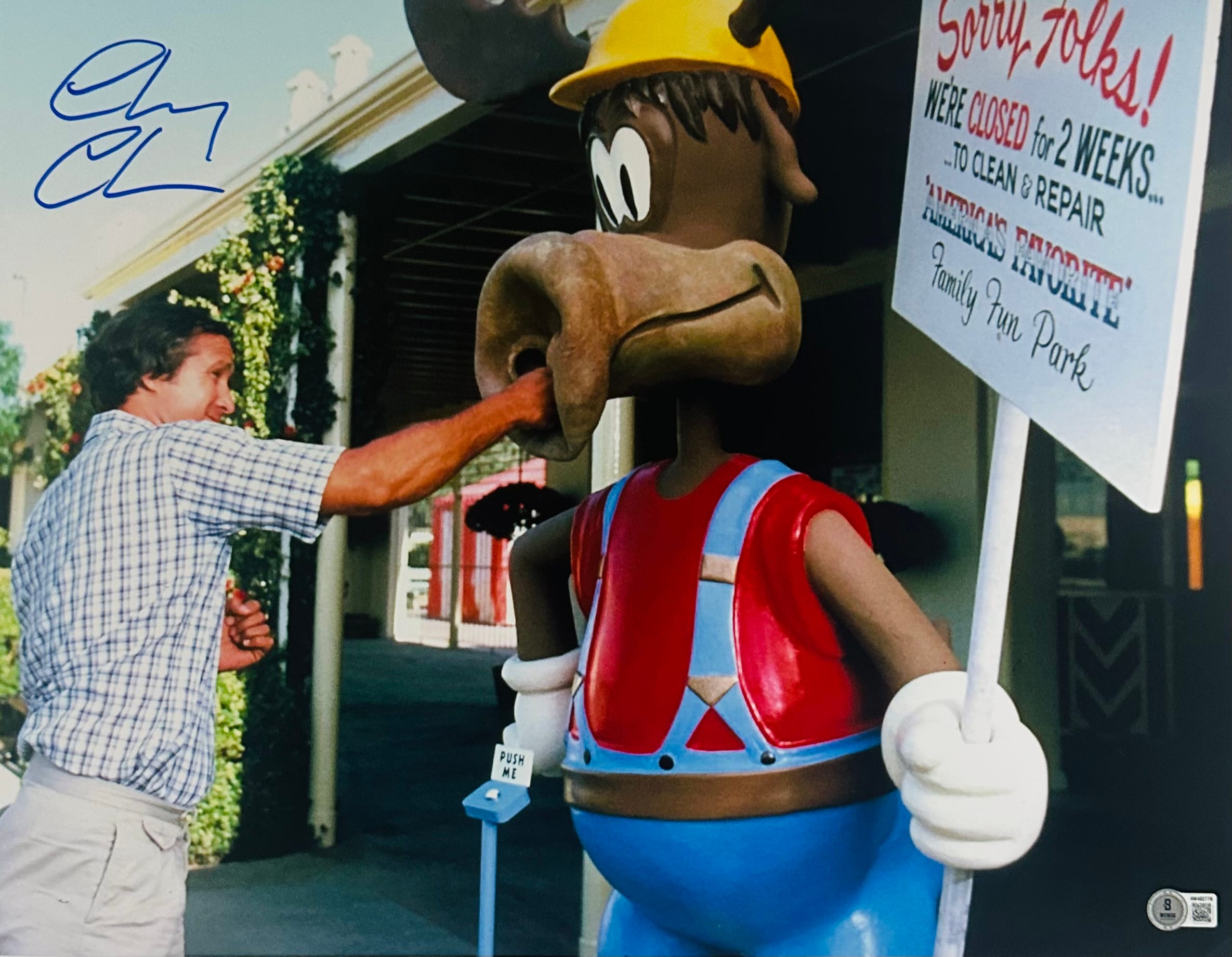Chevy Chase Signed National Lampoons Vacation 16x20 Photo Autograph BAS 776