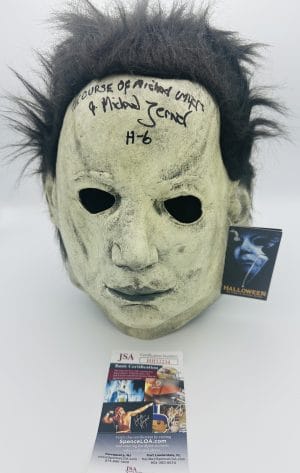 A Michael Lerner, Michael Myers, Halloween, Halloween Curse of Michael Myers, Halloween 6, Trick or Treat Studios, Michael Myers Mask, Signed Halloween Mask, Horror Memorabilia, Halloween Collectibles, The Shape, JSA Certified, Horror Autograph, Horror Movie Collectibles, Michael Myers Autograph